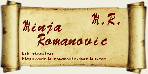 Minja Romanović vizit kartica